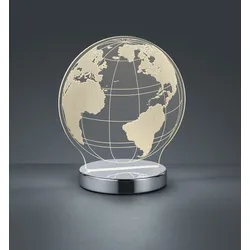 REALITY LEUCHTEN LED Tischleuchte "Globe", grau (chromfarben), H: 20,0cm, Lampen, Tischlampe, Weltkugel Design, Acrylplatte, Lichtfarbe einstellbar