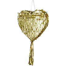 Partydeco Piñata 32 cm Herz zum Befüllen  Gold