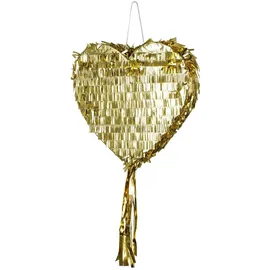 Partydeco Piñata 32 cm Herz zum Befüllen  Gold
