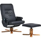 Beliani Massagesessel Schwarz Kunstleder Kautschuckholzbeine Heizfunktion Fußhocker Büro Arbeitszimmer elegant - Gr.: onesize
