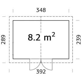Palmako Nils 3,48 x 2,39 m Hellgrau