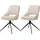 Mendler 2er-Set Esszimmerstuhl HWC-N73, Küchenstuhl, drehbar Auto-Return, Stoff/Textil Boucle (540g/m2) Öko-Tex ~ creme