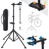 Arebos Fahrrad-Montageständer höhenverstellbar 112-188,5 cm 360° drehbar blau/schwarz
