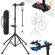 Arebos Fahrrad-Montageständer höhenverstellbar 112-188,5 cm 360° drehbar blau/schwarz
