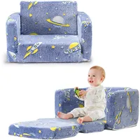 2-in-1 Klappsofa, Kindersofa, Kindersessel, Klappbar, Leuchtet im Dunkeln, Blau