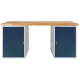 Proregal Werkbank Rhino Plus mit 2 Stahlblechkästen | HxBxT 84x150x70cm | Traglast 500kg | Lichtgrau/Anthrazitgrau