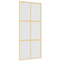 vidaXL Schiebetür Golden 90x205 cm Matt ESG-Glas und Aluminium