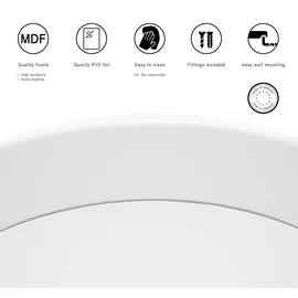 Vladon Globe 80 x 80 cm Grau
