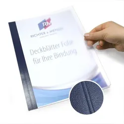 Deckblätter A4 Folie satin / Nobless dunkelblau