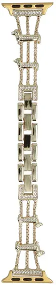 Neue Armbanduhr GlacierX Zirkonia Geflochtene Kettenarmband Gold für Apple Watch 38/40/41mm Gold