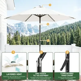 Sekey Sonnenschirm Ø 200 cm Weiß