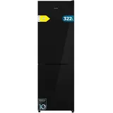 Cecotec Kühlschrank Kombi 322L Bolero CoolMarket Combi 322i Schwarzes Glas D. 185,5cm Höhe, 59,5cm Breite, Multi Airflow Technologie, HumidityFlex HUB, Innen-LED