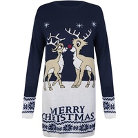 Worldclassca Weihnachtspullover Worldclassca Christmas Pullover Sweater Weihnachtspullover Pulli blau