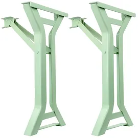 Natural Goods Berlin 2er Set Y-Form Gestell für Bierzeltgarnitur (Grün, 43x23 cm) - Klappbare Metall Füße für Bierbank - Stabiles Outdoor Bankgestell für Garten, Terrasse & Camping