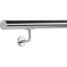 Wiltec Handlaufset Wandhalter 200 cm Edelstahl