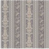 Profhome Barock Tapete Streifen 0,53 m x 10,05 m 5,33 m2 Silber/Grau 335475