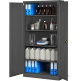 Jan Nowak - Aktenschrank C001H Büroschrank Metallschrank Stahlschrank Werkzeugschrank Stahlblech Pulverbeschichtet Flügeltürschrank Abschließbar 195 cm x 90 cm x 40 cm Farbe: Anthrazit