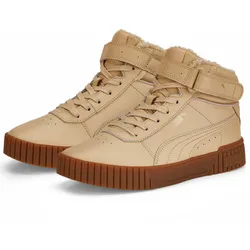 PUMA Carina 2.0 Winterized Mid-Top Sneaker gefüttert Damen light sand/light sand/puma team gold/gum 37