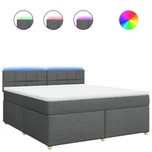 vidaXL Boxspringbett 180 x 200 cm Dunkelgrau