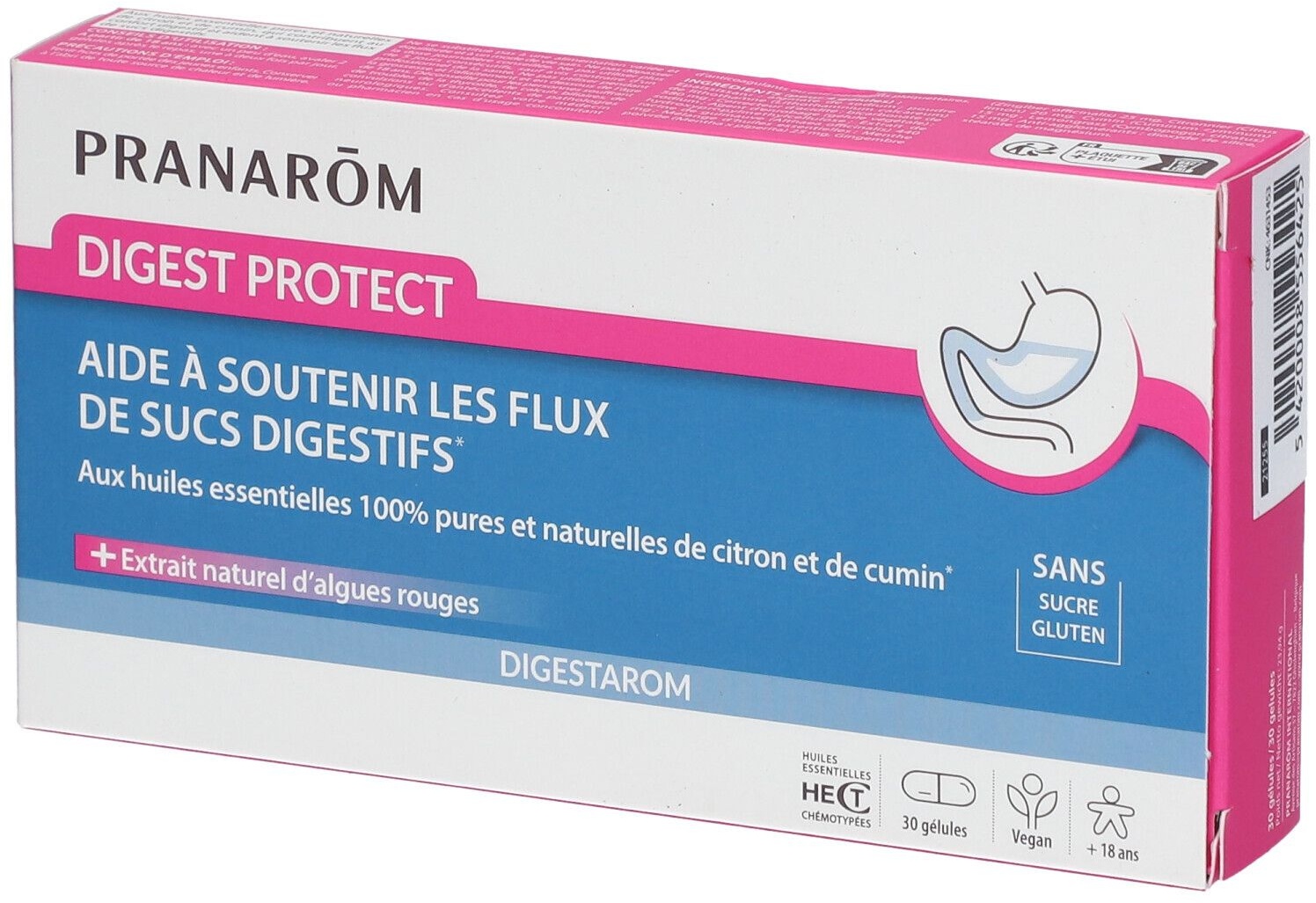 Pranarôm - Digestarom - Digest Protect - Unterstützt den Fluss von Verdauungssäften - Ätherisches Zitronen- und Kümmelöl 100% Rein Und Natürlich - Natürlicher Rotalgenextrakt - Vegan - 30 Kapseln