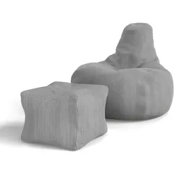 Sitzsack Chillex mit Hocker - Hellgrau