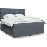 vidaXL Boxspringbett 180 x 200 cm Dunkelgrau