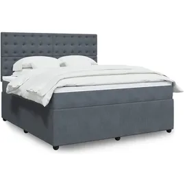 vidaXL Boxspringbett 180 x 200 cm Dunkelgrau
