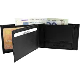 Excellanc Unisex-Mini Geldbörse Echt Leder Querformat 10,5 x 7,2 x 1,7 cm 3000084 Schwarz