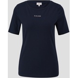 s.Oliver T-Shirt mit Label-Print, Marine, 34