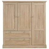 Home Affaire »Binz, Wäscheschrank, Mehrzweckschrank, skandinavischer Landhausstil«, (B/H/T ca. 122/130/35 cm), viele Stauraummöglichkeiten, Metallgriffe, Türen mit Rahmen/ Kassetten