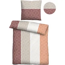 Castell biberna Biber-Bettwäsche ORIENTA, Burgund - Orange - Grau - 135 x 200 cm - Baumwolle, Polyester, - mit Reißverschluss