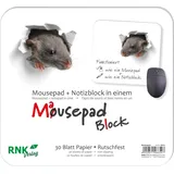 RNK RNK-Verlag Mousepad-Notizblock 24,0 x 22,0 cm weiß/grau