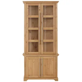 Home Affaire Vitrine HOME AFFAIRE "Meliss", beige (natur), B:94cm H:210cm T:39cm, Massivholz, Schränke, Vitrine, aus massiver Kiefer, FSC zertifiziert, Breite 94 cm