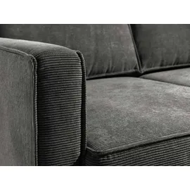 best mobilier Lisa Design Jake Wohnlandschaft U-Form, 7-Sitzer, mit Schlaffunktion und Bettkasten, aus Cord Dunkelgrau