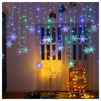 Rosnek LED-Lichterkette 3.5M 96LED Schneeflocke Märchen String Vorhang Lichter, 8 Modi, Wasserdichte, Weihnachten Party Dekor, 96-flammig