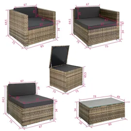 Tectake Pisa Lounge-Set natur
