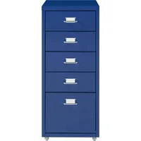 [en.casa] Rollcontainer Kökar mit 5 Schubladen 69x28x41 cm Blau