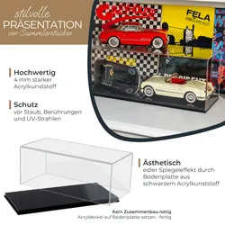 Acryl Vitrine für Modellautos, Figuren, HMF 46804, 34 x 16 x 14 cm