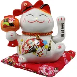 Freak Scene Superfreak Glückskatze - Maneki-Neko - Winkekatze aus Porzellan 15,5 cm weiß - Maneki Neko 03