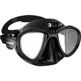 Cressi Metis Action Mask Black/Black - Tauchmaske mit geringem Volumen für Action Cam, Schwarz/Schwarz, Einheitsgröße, Unisex Erwachsene