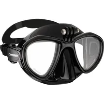 Cressi Metis Action Mask Black/Black - Tauchmaske mit geringem Volumen für Action Cam, Schwarz/Schwarz, Einheitsgröße, Unisex Erwachsene