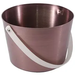 Sauna Aufgusskübel / Saunaeimer einfarbig aubergine metallic mit flexiblem Tragegurt