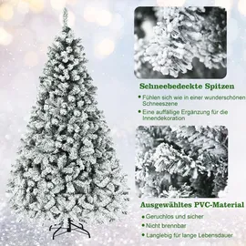 Costway Künstlicher Weihnachtsbaum Weiß/Grün 225 cm