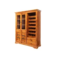 Massivmoebel24 Weinschrank Akazie 144x47x180 honig lackiert OXFORD 0519