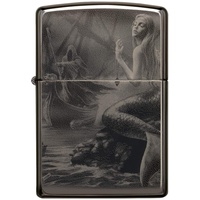 Zippo – Sturmfeuerzeug, Anne Stokes ©2021 Collection Mermaid and Reaper, 360° Photo Image, Black Ice, nachfüllbar, in hochwertiger Geschenkbox