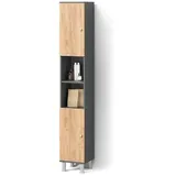 livinity Fucino Hochschrank 30 x 190 cm Anthrazit/Goldkraft Eiche Holz