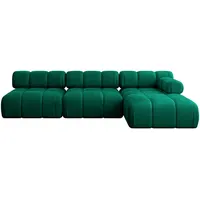 altdecor Ecksofa Razon-L2 Samt L-Form 2-Sitzer Dunkelgrün