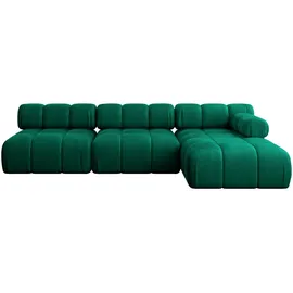 altdecor Ecksofa Razon-L2 Samt L-Form 2-Sitzer Dunkelgrün