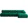 altdecor Ecksofa Razon-L2 Samt L-Form 2-Sitzer Dunkelgrün