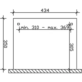 SKANHOLZ Terrassenüberdachung Ancona 434 x 350 cm schiefergrau